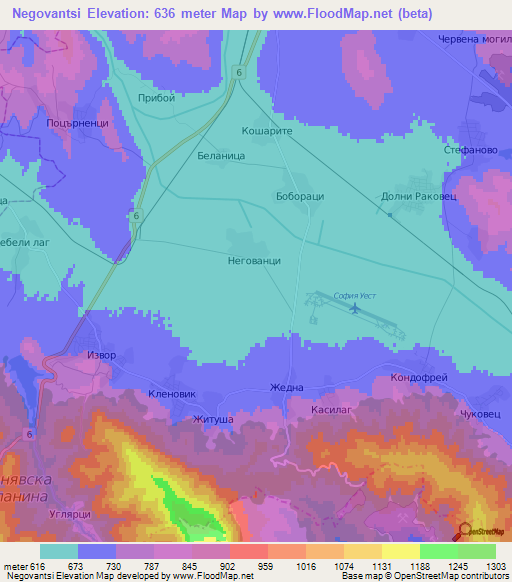 Negovantsi,Bulgaria Elevation Map