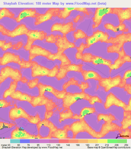 Shaybah,Saudi Arabia Elevation Map