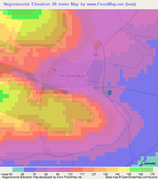 Negovanovtsi,Bulgaria Elevation Map