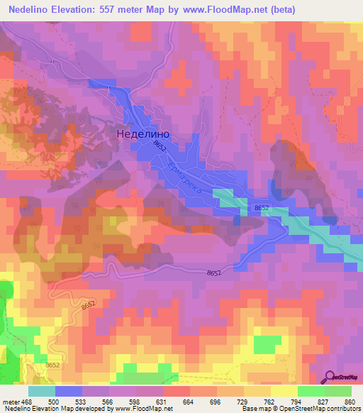 Nedelino,Bulgaria Elevation Map