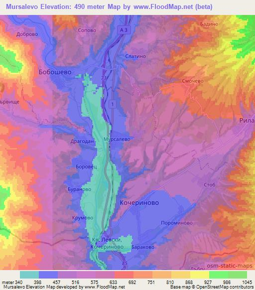 Mursalevo,Bulgaria Elevation Map
