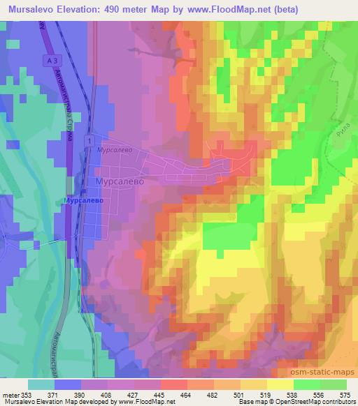 Mursalevo,Bulgaria Elevation Map