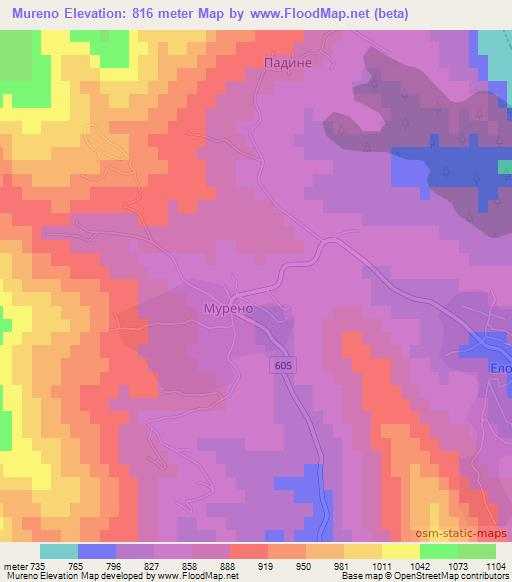 Mureno,Bulgaria Elevation Map
