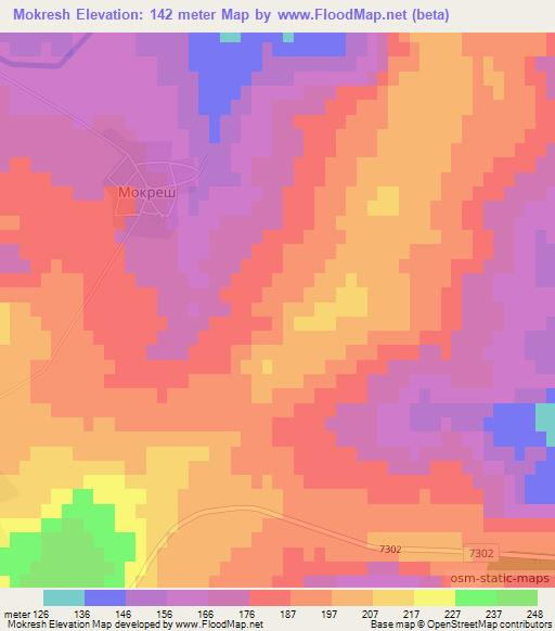 Mokresh,Bulgaria Elevation Map