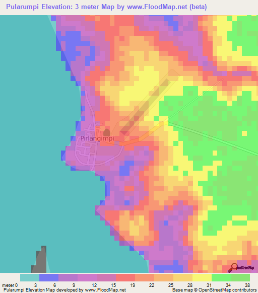 Pularumpi,Australia Elevation Map