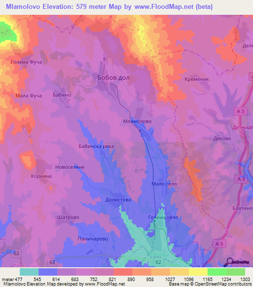 Mlamolovo,Bulgaria Elevation Map