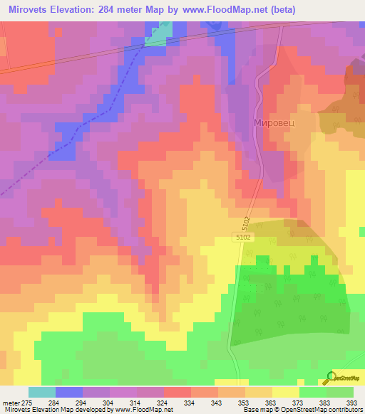 Mirovets,Bulgaria Elevation Map