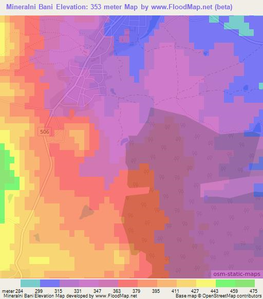 Mineralni Bani,Bulgaria Elevation Map