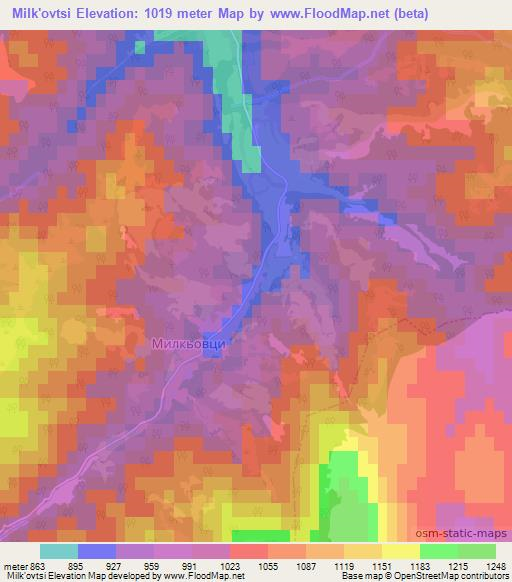 Milk'ovtsi,Bulgaria Elevation Map