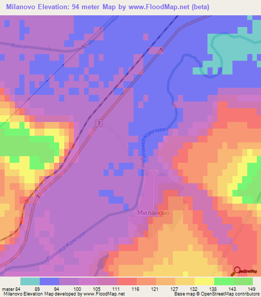 Milanovo,Bulgaria Elevation Map