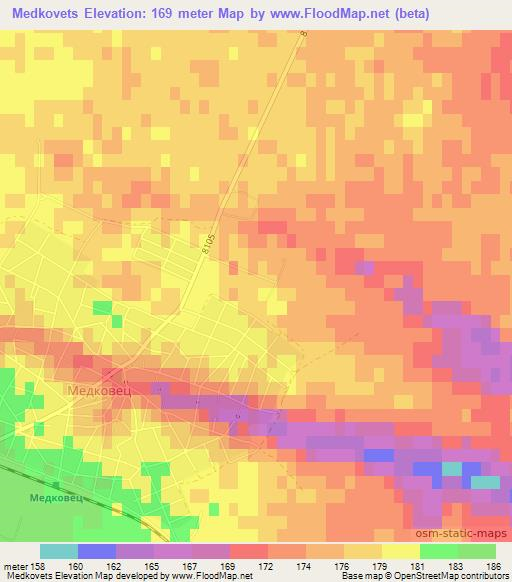 Medkovets,Bulgaria Elevation Map