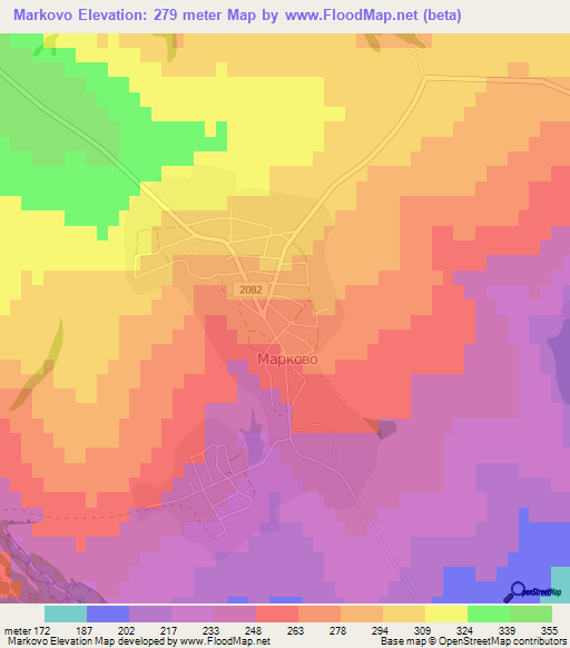 Markovo,Bulgaria Elevation Map