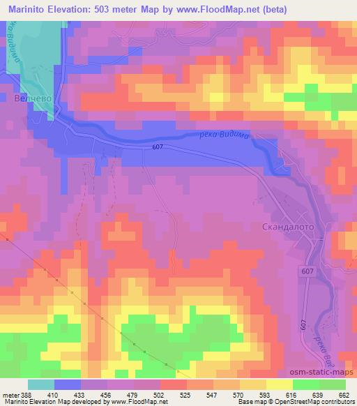 Marinito,Bulgaria Elevation Map