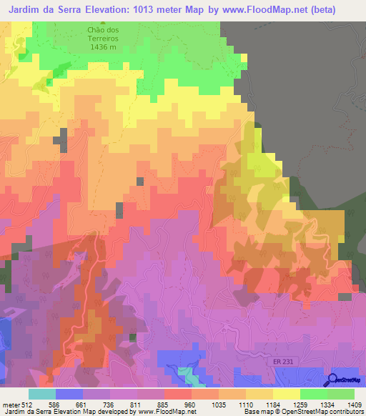 Jardim da Serra,Portugal Elevation Map