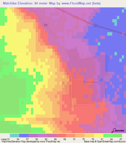 Malchika,Bulgaria Elevation Map