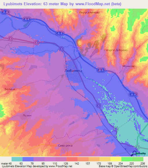 Lyubimets,Bulgaria Elevation Map
