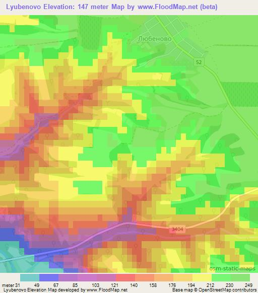 Lyubenovo,Bulgaria Elevation Map