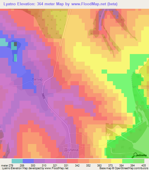 Lyatno,Bulgaria Elevation Map