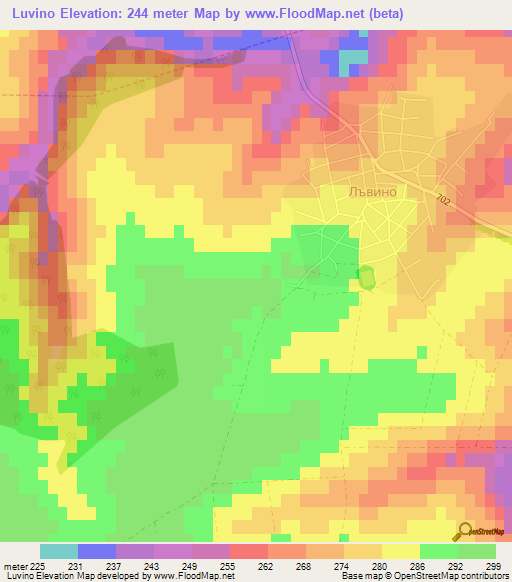Luvino,Bulgaria Elevation Map
