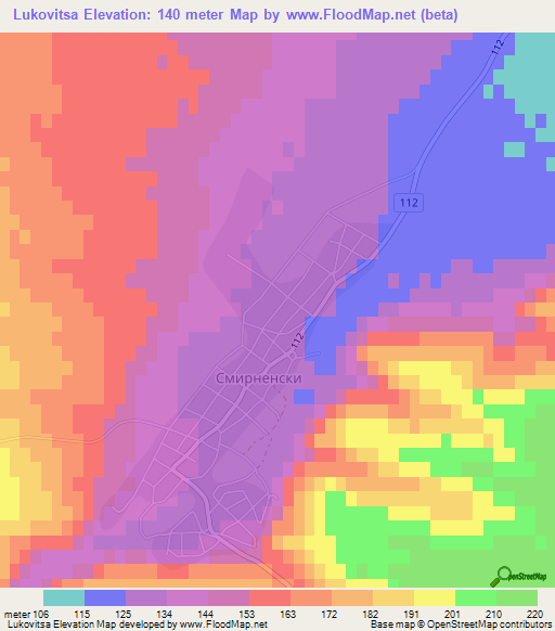 Lukovitsa,Bulgaria Elevation Map