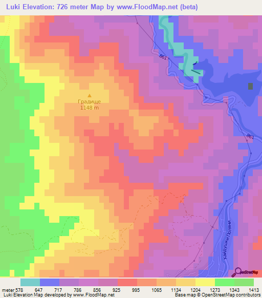 Luki,Bulgaria Elevation Map