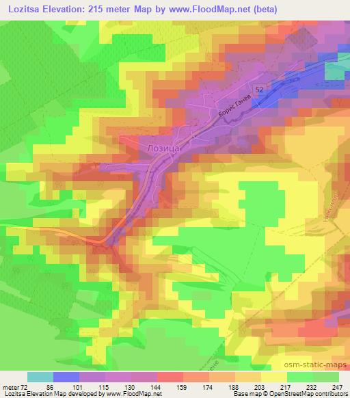 Lozitsa,Bulgaria Elevation Map