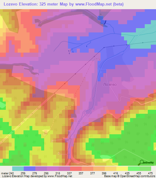Lozevo,Bulgaria Elevation Map