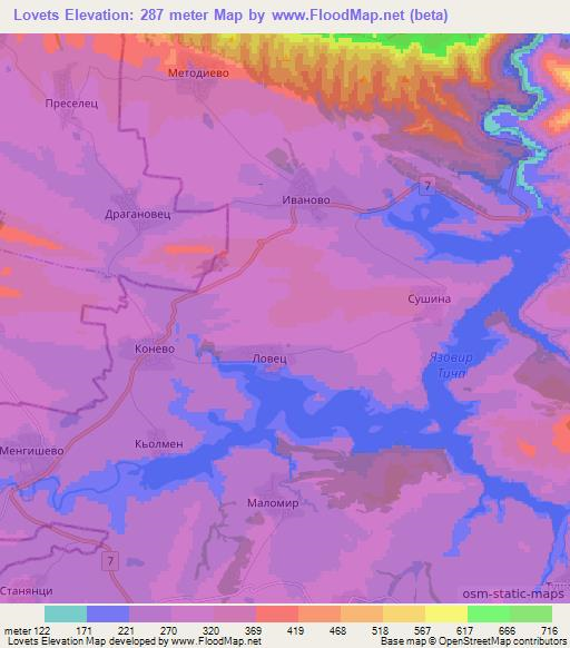 Lovets,Bulgaria Elevation Map