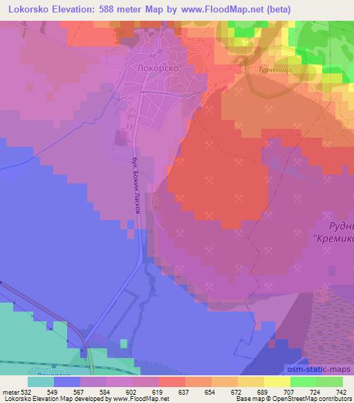 Lokorsko,Bulgaria Elevation Map