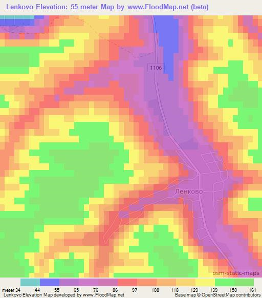 Lenkovo,Bulgaria Elevation Map