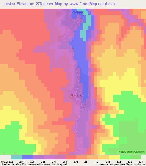 Laskar,Bulgaria Elevation Map