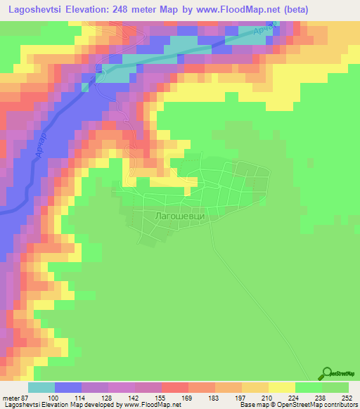 Lagoshevtsi,Bulgaria Elevation Map