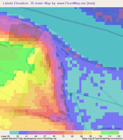 Labets,Bulgaria Elevation Map