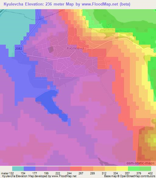Kyulevcha,Bulgaria Elevation Map
