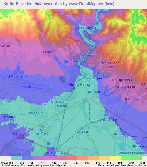 Kurilo,Bulgaria Elevation Map