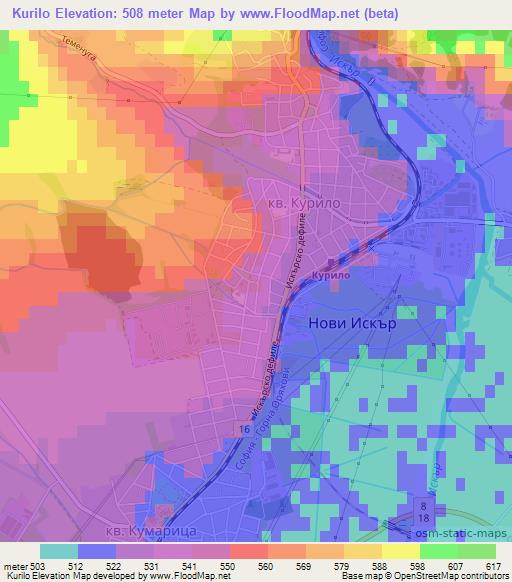 Kurilo,Bulgaria Elevation Map