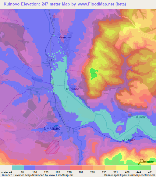 Kulnovo,Bulgaria Elevation Map