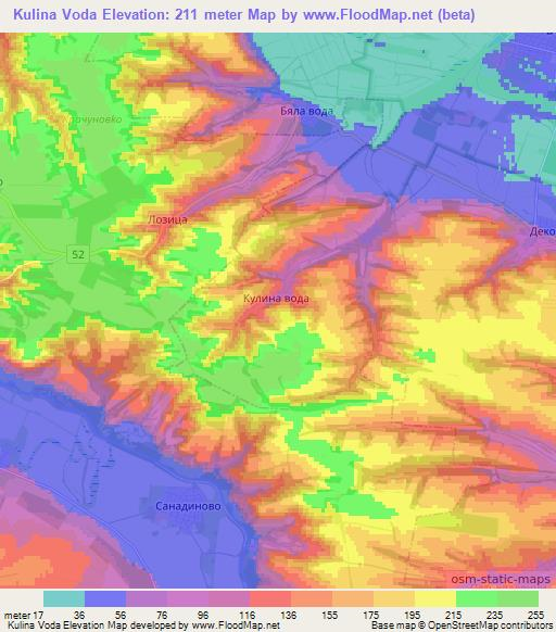 Kulina Voda,Bulgaria Elevation Map