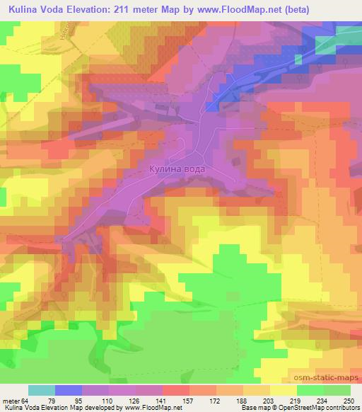 Kulina Voda,Bulgaria Elevation Map