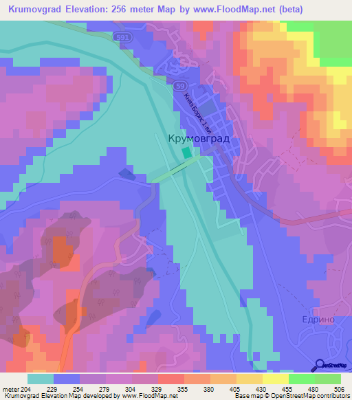 Krumovgrad,Bulgaria Elevation Map