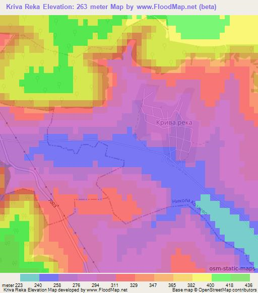 Kriva Reka,Bulgaria Elevation Map