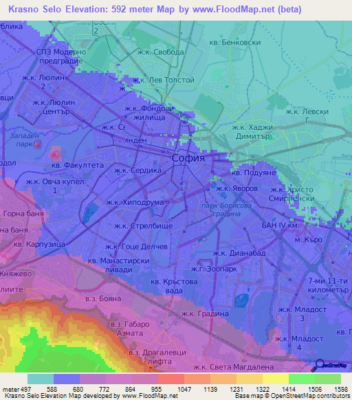 Krasno Selo,Bulgaria Elevation Map