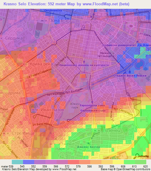 Krasno Selo,Bulgaria Elevation Map