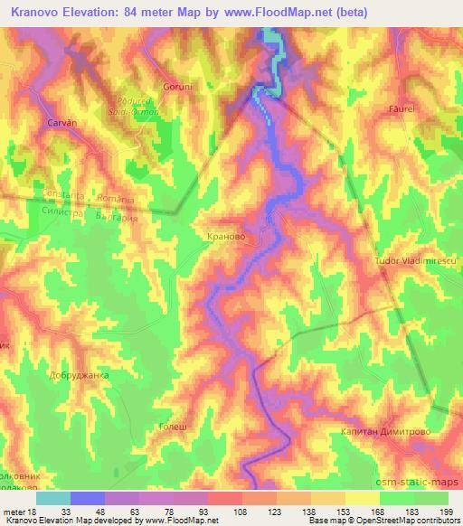 Kranovo,Bulgaria Elevation Map