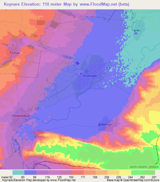 Koynare,Bulgaria Elevation Map