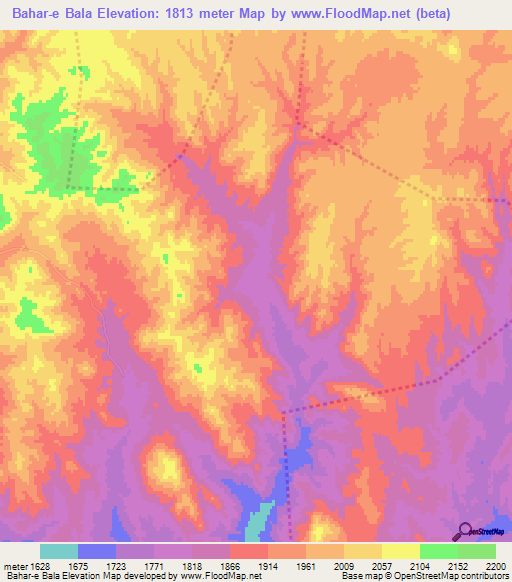 Bahar-e Bala,Iran Elevation Map