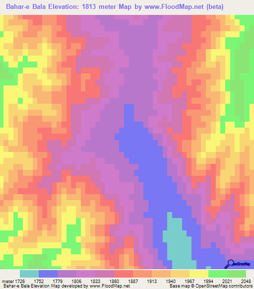 Bahar-e Bala,Iran Elevation Map