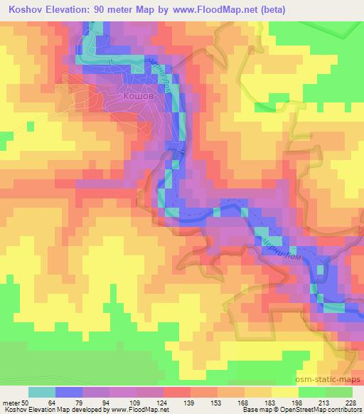 Koshov,Bulgaria Elevation Map