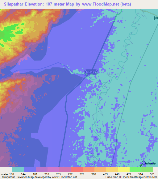 Silapathar,India Elevation Map