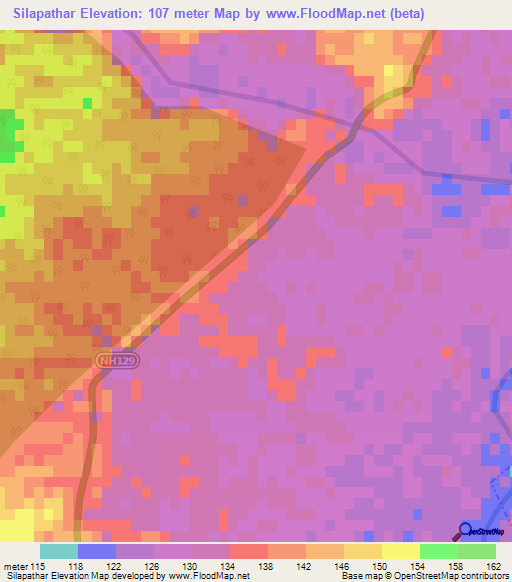 Silapathar,India Elevation Map